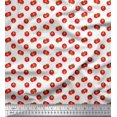 thumbnail image 1 of Soimoi White Rayon Fabric Tomato Vegetable Print Fabric by Yard 56 Inch Wide, 1 of 3