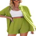 thumbnail image 3 of Chemise à Manches Courtes + Ensemble Short de Vacances pour Femme, 3 of 8