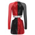thumbnail image 4 of Jhaoyu Robe Déguisement des Années 60 pour Femmes, Mini Robe à Sequins Scintillants, Tenues de Spectacle, Rouge 3TG, 4 of 8