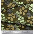 thumbnail image 2 of Soimoi Poly Georgette Tissu Floral & Monstera Feuilles Tissu Imprimé 1 Yard 52 Inch Wide, 2 of 3