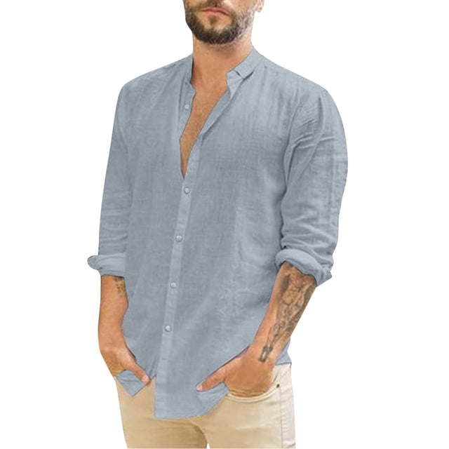 Kcodviy Turn-Down Shirt Long Bodysuit Short Tops Button Sleeve Men's Short Sleeve Button Casual Solid Men Shirts