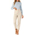 thumbnail image 2 of INSPIRE CHIC Chemises à Manches Longues pour Femmes avec Col Montant et Boutons, 2 of 7