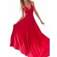 thumbnail image 1 of Women'S Multi-Wear Multi-Rope -Back Strap Dress Solid Color High Waist Sleeveless Maxi Dress Red L, 1 of 8