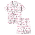 thumbnail image 1 of Ensembles de Pyjama pour Filles Imprimé Manches Courtes Boutonné Hauts Unis T-Shirt Ensemble Pyjamas pour Enfants Nuisette Filles Pjs Garçons Filles Mode, 1 of 4