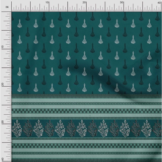 Soimoi Poly Georgette Fabric Geometric,Stripe & Floral Panel Print Fabric by The Yard 52 Inch Wide