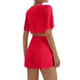 thumbnail image 4 of Hauts Courts pour Filles T-Shirt à Manches Courtes Filles Hauts d'Été Col Ajusté Hauts Coupe Ajustée T-Shirt Basique, 4 of 4