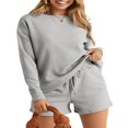 thumbnail image 1 of Ensemble de Chandail en Molleton et Shorts Assortis pour Pyjamas pour Femmes, 1 of 9