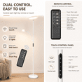 thumbnail image 3 of OUTON Torchiere Floor Lamp with Reading Light, Floor Lamps for Living Room,4 Colors Temperature Dimmable Standing Lamps with Remote and Touch Control, Silver, 3 of 7