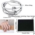thumbnail image 4 of Anxiety Ring, Fidget Ring Anxiety Rings For Women Spinner Ring, Silver Plated Fidget Rings For Anxiety Stress Reliever Spinner Rings, Adjustable Rings, 4 of 5