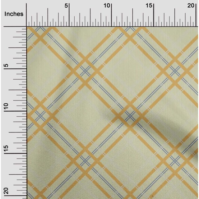 oneOone Georgette Viscose Fabric Tartan Check Decor Fabric Printed BTY 42 Inch Wide