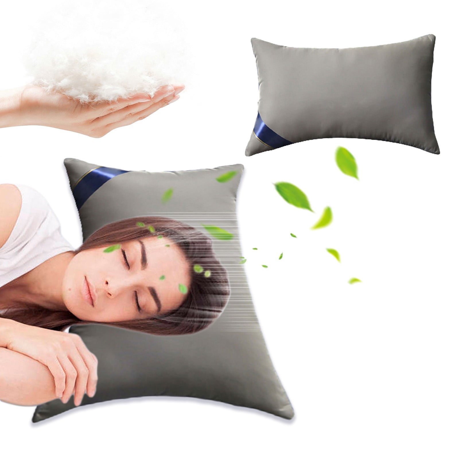 Danhjin Core Core Velvet Hotel-grade Pillow Core Soft And Supportive Down Bed Pillow Suitable for Back Side And Stomach Sleepers Made of Skin-friendly Cotton Fabric