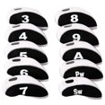 thumbnail image 3 of Bangcool 10PCS Golf Club Head Covers Color Patchwork Wedge Head Covers Golf Iron Covers with Number Design, 3 of 5
