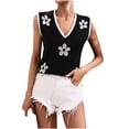 thumbnail image 1 of IROINID Chandail Sans Manches pour Femmes, Col en V, Couleur Unie, Confortable, Longueur Courte, 1 of 8