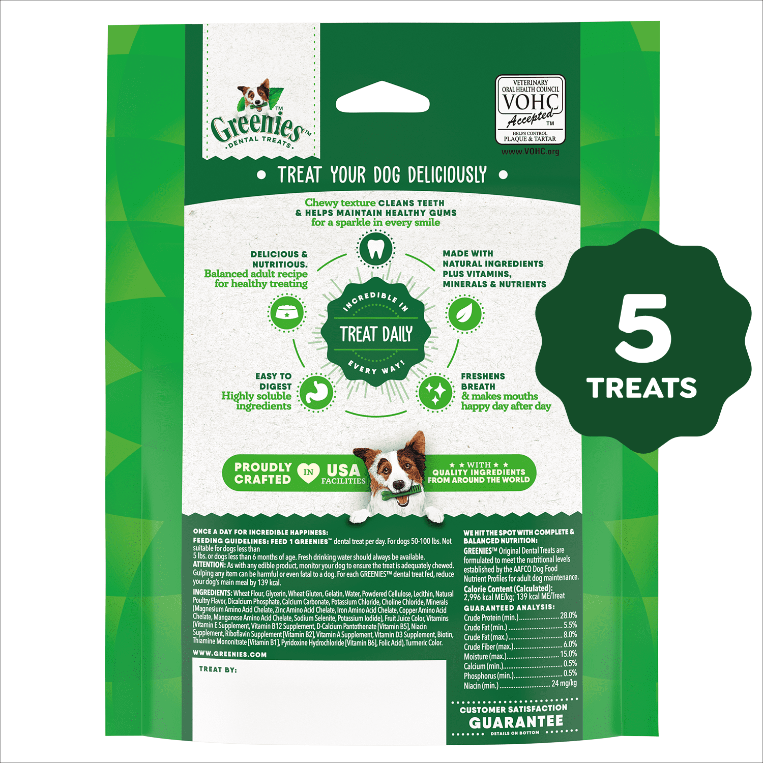 Gâteries dentaires naturelles pour chiens adultes Greenies Original PETIT format