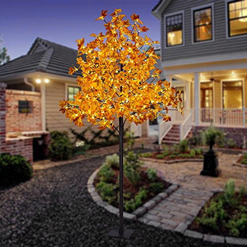 Lightshare Érable 8 Pi - 264 Lumières DEL Blanc Chaud, Feuilles d'Érable d'Apparence Naturelle
