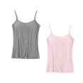 thumbnail image 3 of Timegard Camisoles 2 Pcs pour Femmes avec Soutien-Gorge Intégré Grande Taille Col Rond Respirantes Confortables Extensibles, 3 of 3