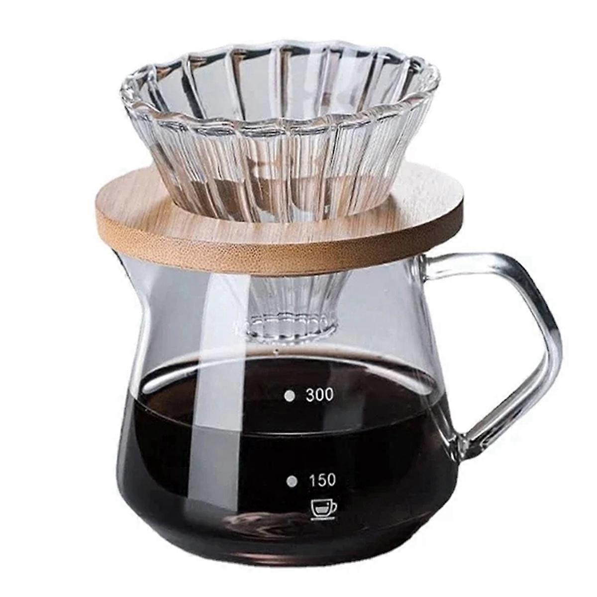 Pour Over Coffee Maker Set, Glass Carafe Coffee,300Ml