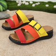 thumbnail image 4 of Mepaouo Womens Slide Sandals Arch Support Low Wedge Summer Beach Shoes Slip on Walking Slippers, 4 of 7