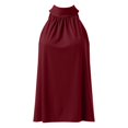 thumbnail image 5 of HBFAGFB Hauts pour Femmes Dames Simple Col Suspendu Lacé Sans Manches Gilet Vêtements Mode Rouge Taille 2TG, 5 of 5