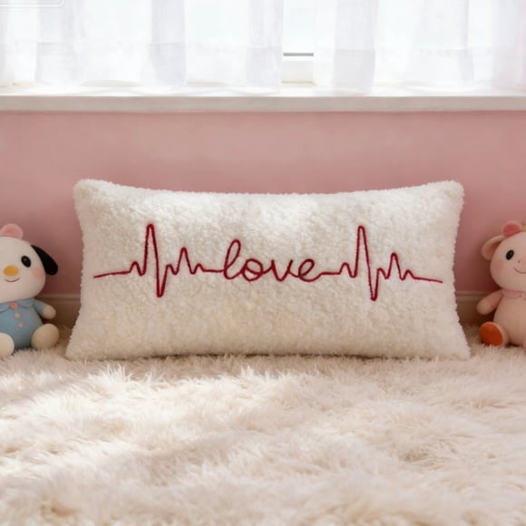 FcBaudy Valentines Day Pillowcase Couple Embroidered Cushion Polyester pillowcase