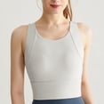 thumbnail image 2 of Mrat Bras for Women Padded High-Support Shockproof Sports Bra for Women Running Quick-Drying Fitness Yoga Bra Integrated Cup Cropped Tank Tops S-271 Silver-A L, 2 of 6