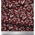 thumbnail image 2 of Soimoi Polyester Crepe Fabric Leaves & Floral Block Printed Fabric 1 Yard 42 Inch Wide, 2 of 3