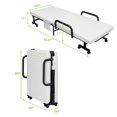 thumbnail image 4 of Giantex Lit Pliant pour Invités, Lit Simple avec Matelas et Cadre en Métal Robuste, Lit Pliant Réglable avec Sac de Rangement, Lit de Repos Portable avec Roulettes pour la Maison, le Bureau, l'Extérieur (Blanc), 4 of 8