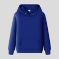 thumbnail image 3 of Chandail à Capuchon Homme Automne Sweat à Capuche Solide avec Poche Manches Longues Bleu TTG, 3 of 3