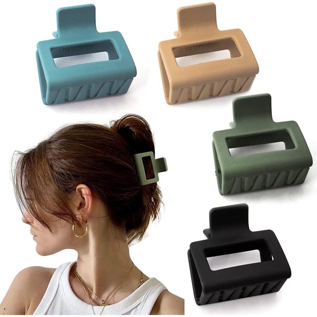 ORUYROP 4 PCS Hair Clips Hair Claw Clips 2" Matte Hair Clips for Thick Hair Square Claw Clips Hair Claw Hair Clips for Thick Hair Cute Hair Clips Hair Clips for Women Square Hair Clips