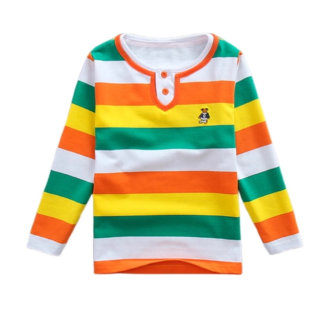 Children'S Shirt Long Sleeve Tee With Mock Neck Two Piece Design For Boys And Girls Yellow 110/3 —4