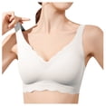 thumbnail image 1 of Women's Seamless Wireless Bra - Full Coverage, Padded, V Neck, Nylon Spandex, Comfortable Daily & Sleepwear, 1 of 5