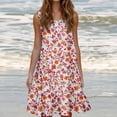 thumbnail image 1 of Ovzne Robes pour Femmes 2025 Robe pour Femme Mode pour Femmes Vacances Été Couleur Unie Sans Manches Robe de Fête de Plage Robe pour Femmes Imprimée Liquidation, 1 of 6