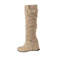 thumbnail image 1 of XZNGL Womens Warm And Comfortable Suede Belt Buckle All Match Inner Heightening Boots, 1 of 9