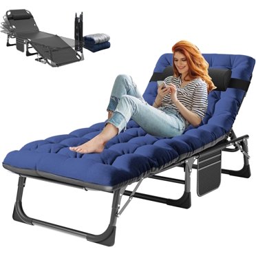 Lilypelle Chaise Longue de Patio, Chaise Pliante Capacité 500 Lb, Chaise de Bronzage Portable et Réglable pour la Maison, le Jardin, la Plage, le Bureau, le Camping, Bain de Soleil