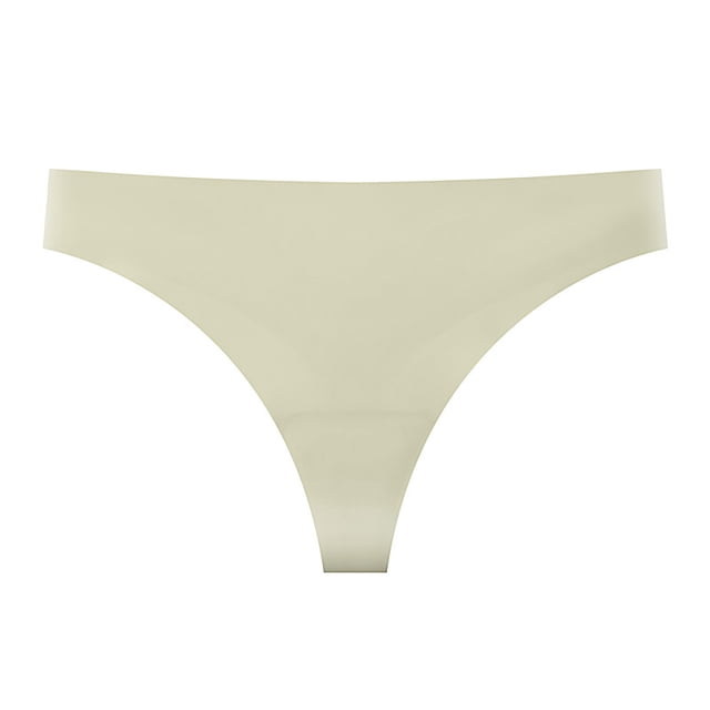 Culotte Bikini en Soie Glacée Sans Coutures pour Femmes Taille Basse Confortable Respirante Fond Pur Entrejambe pour Filles String