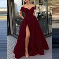 thumbnail image 4 of Robes de Bal Longues Fendues en Satin de Soirée avec Poches, 4 of 4