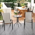 thumbnail image 2 of Outsunny Outdoor Bistro Set Small Patio Set w/ Stackable Chairs, Light Grey, 2 of 10
