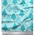 thumbnail image 1 of Soimoi Georgette Viscose Fabric Christmas Tree Block Print Fabric by The Yard 42 Inch Wide, 1 of 3