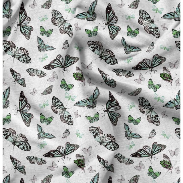 Soimoi Poly Georgette Fabric Butterflies Butterfly Print Fabric by The Yard 52 Inch Wide