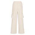 thumbnail image 5 of Timegard Cargo Pants for Women Elastic High Waist Solid Color Straight Leg Outdoor Pants with Pockets, 5 of 5