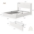 thumbnail image 2 of Bingirl Full-Size Boucle Bed Frame featuring LED Lights, Charging Station, 4 Storage Drawers, Storage Headboard, No Box Spring Needed, Easy to Assemble, White, 2 of 7