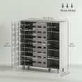 thumbnail image 3 of HOMCOM Shoe Storage Cabinet with 5-Tier Cupboard and 5 Open Shelves, Grey, 3 of 10