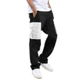 thumbnail image 1 of Men's Cargo Work Pants Straight Fit Casual Adjustable Hem Daily Wear Comfortable Loose Fit Jogger Trousers with Drawstring, 1 of 5