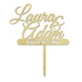 thumbnail image 1 of Custom Wedding Wood Engraved Cake Topper Persoanlized Names Cake Topper Cake Decoration 7-8 Inches Wide, 1 of 3