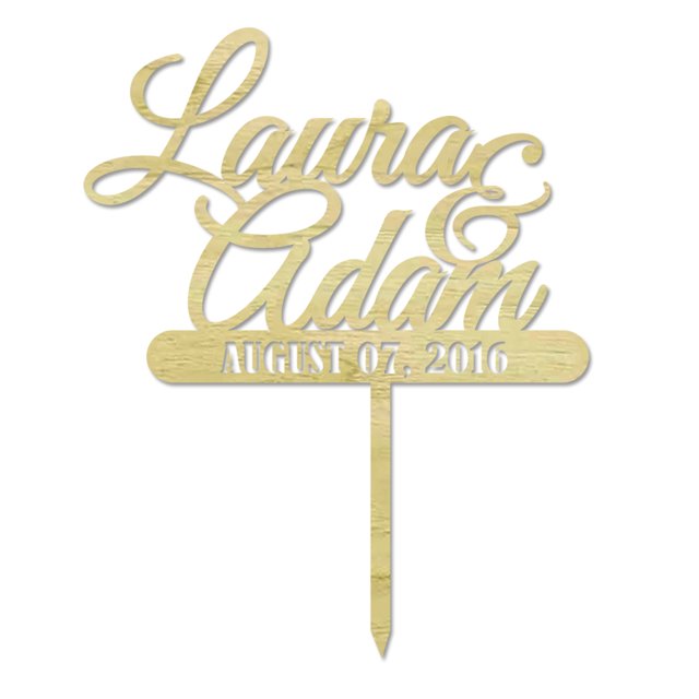 Custom Wedding Wood Engraved Cake Topper Persoanlized Names Cake Topper Cake Decoration 7-8 Inches Wide
