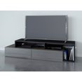 thumbnail image 4 of Nexera Damask 72 Inch TV Stand, Bark Grey And Black, 4 of 5