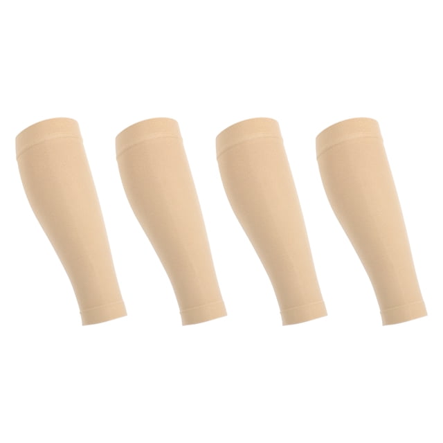 Unique Bargains 2 Paires Manchon de Compression Sans Pied Manchon de Compression pour Femmes Nylon L Beige