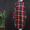 thumbnail image 5 of Kcodviy Spring and Summer New Womens Tops Raglan Sleeves European and American Mid Length Shirts for Women Loose Large Size Long Sleeved Sunscreen Plaid Outer Wear Temperament Commuting Shirts, 5 of 5