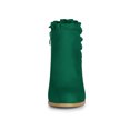 thumbnail image 2 of Unique Bargains Women's Ruffle Block High Heels Ankle Boots Emerald Green (Size 6), 2 of 8
