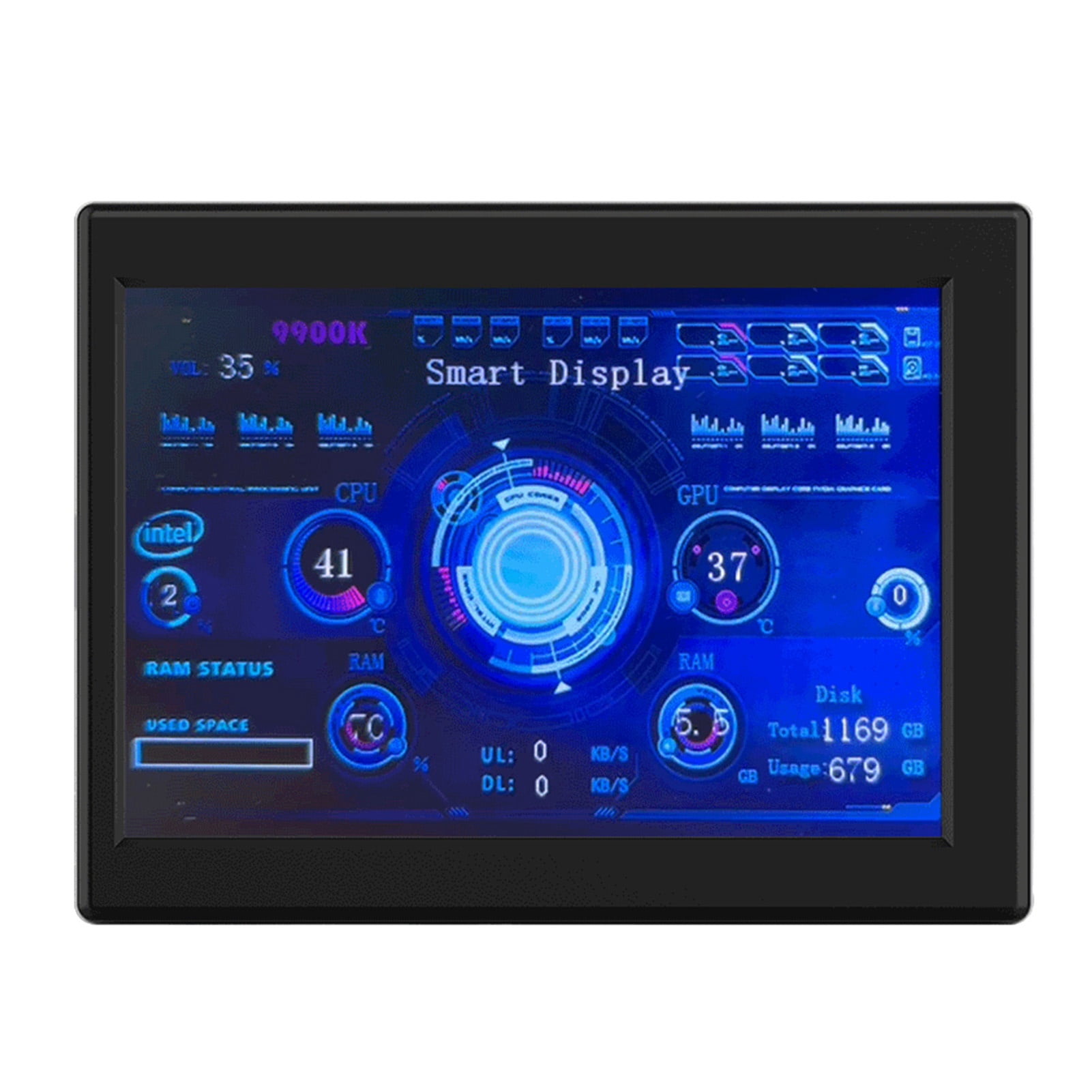 Cpu 3.5 Inch IPS Monitor Display Computers Monitor CPU GPU Monitoring Sub-Screen ABS Housing Support DIY Theme Editing Free Software Upgrade